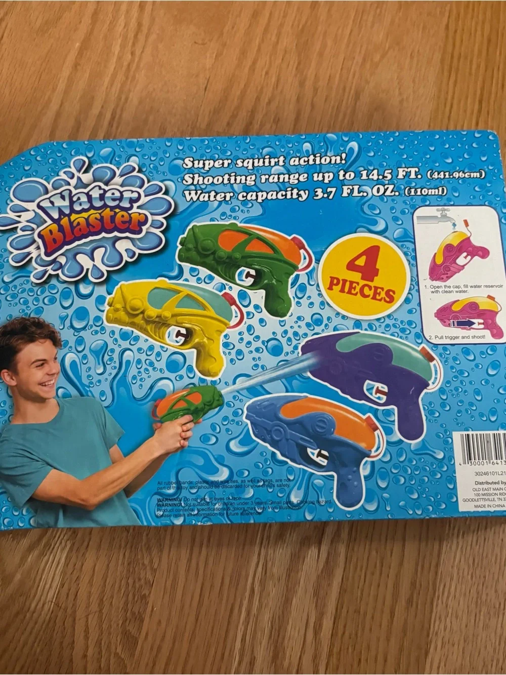 4-Pack Kids Water Guns - Water Blaster Outside Toy NEW